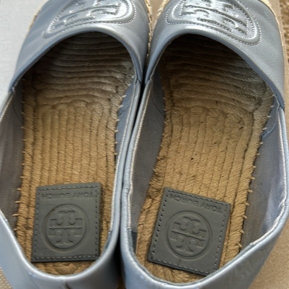 Tory Burch Elenor sandals size 5 blue/white leather - Picture 2 of 4